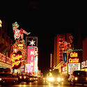 Fremont Street, at night in Downtown Las Vegas, 1983. Image © Larry D. Moore via Wikipedia under license CC BY 4.0 The Line of Fragile Radiance: Neon Light as Atelier, Architecture, and Archive - Image 3 of 21