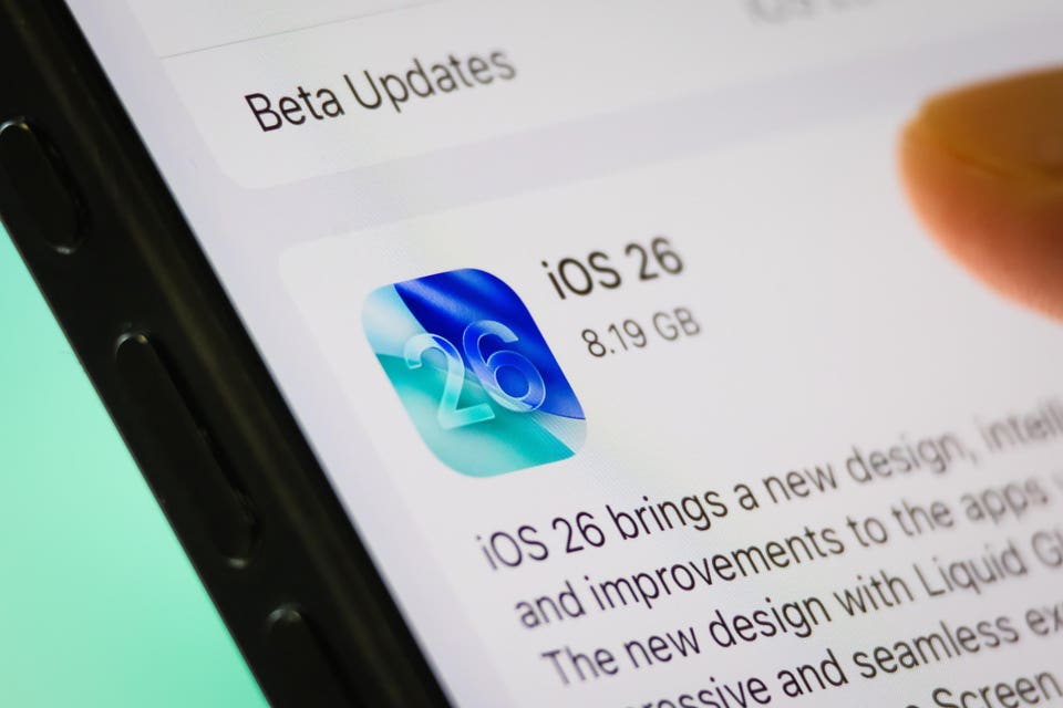 Apple iOS 26 Update Displayed On Smartphone Screen