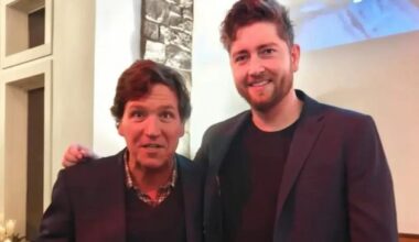 Former presidential hopeful Gareth Sheridan pictured at Tucker Carlson’s Christmas party