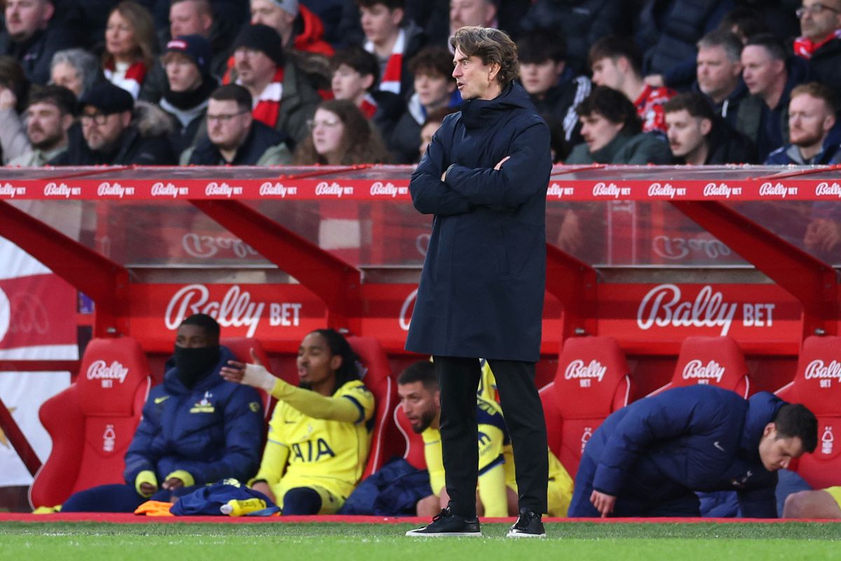 Thomas Frank during the Premier League match between Nottingham Forest and Tottenham Hotspur at City Ground. 
