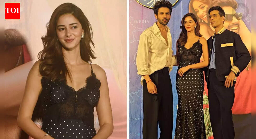 Ananya Panday dazzles in polka dot dress worth Rs 57K for ‘Tu Meri Main Tera Main Tera Tu Meri’ trailer launch | Hindi Movie News