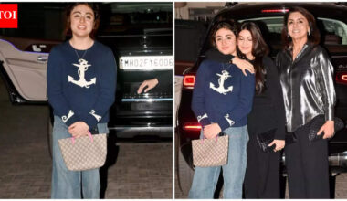 Ranbir Kapoor’s niece Samara Sahni steals the spotlight with her shy paparazzi moment alongside Riddhima Kapoor Sahni and Neetu Kapoor | Hindi Movie News
