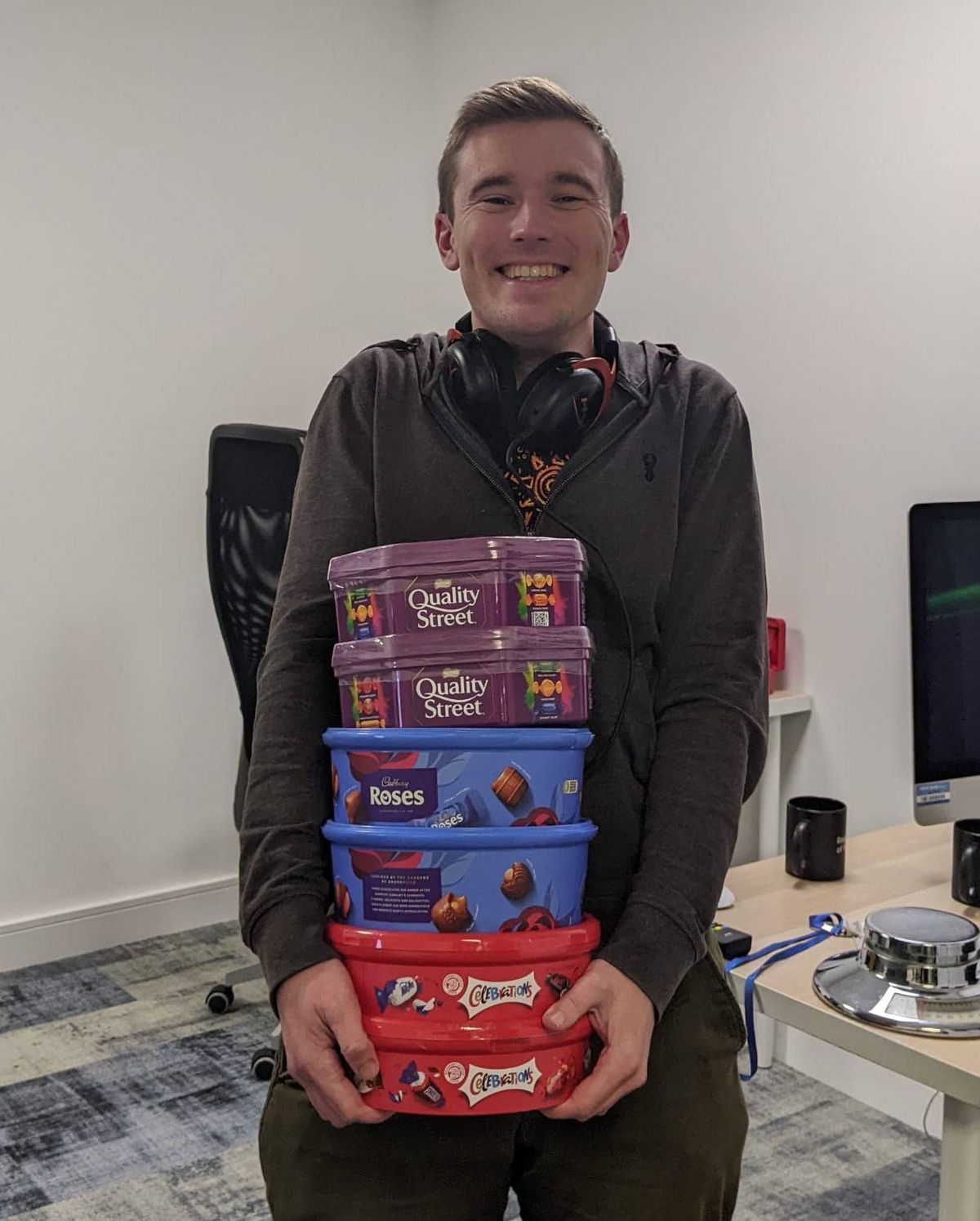 Here's me with every single box - before the count began