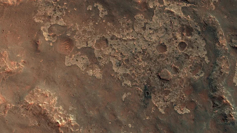 Satellite image of Ganges Chasma on Mars