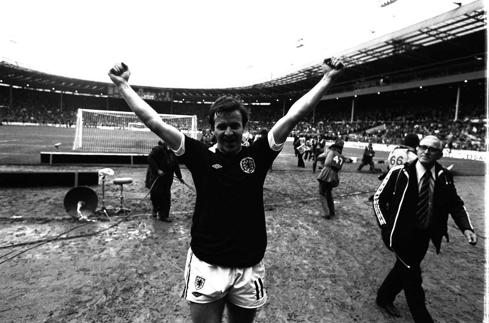 John Robertson scored from the penalty spot as Scotland beat England 1-0 at Wembley in May 1981 (PA)