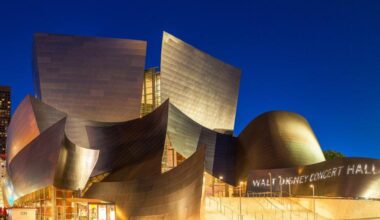 The Walt Disney Concert Hall in Los Angeles, designed by Frank Gehry