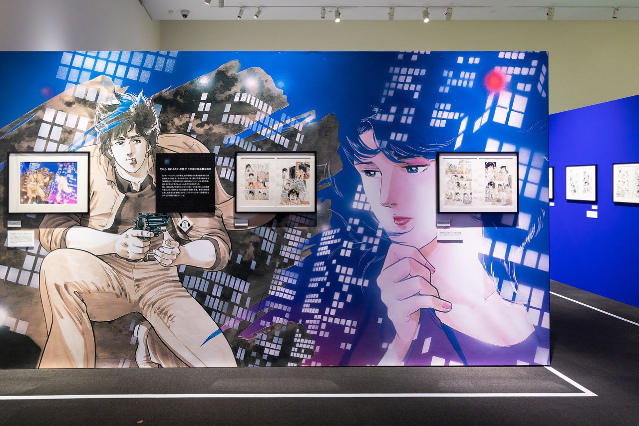 The exhibition opens with rare original manuscript pages from Episode 1 and full-color frontispiece art. (© Nippon.com)