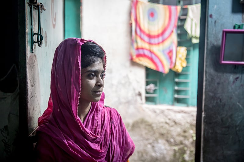 Eti Akhtar (18) has been working and living alone in Dhaka for the past four years