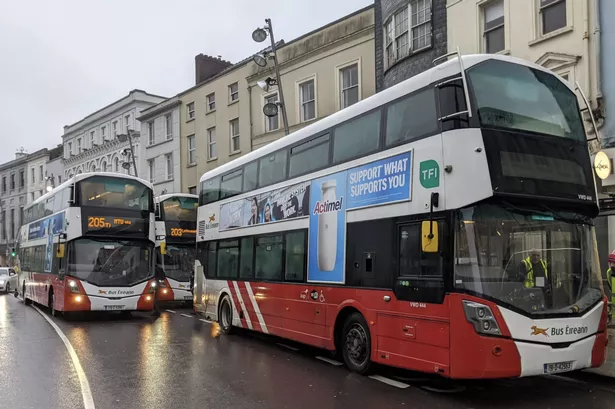 Bus Éireann buses in Cork city centre (stock)