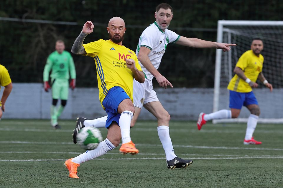 Wythenshawe's Stephen Ireland in action during the charity match against Blackforge FC in Baldonnell. Photo: Frank McGrath