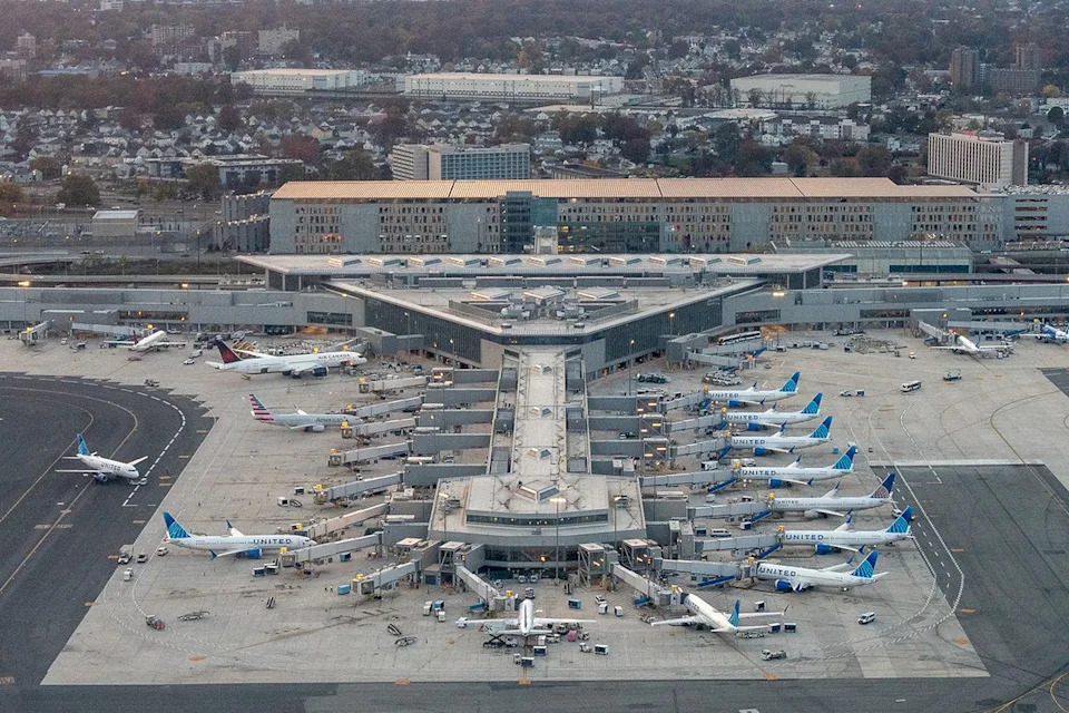 Getty Aerial view of Newark Liberty International Airport