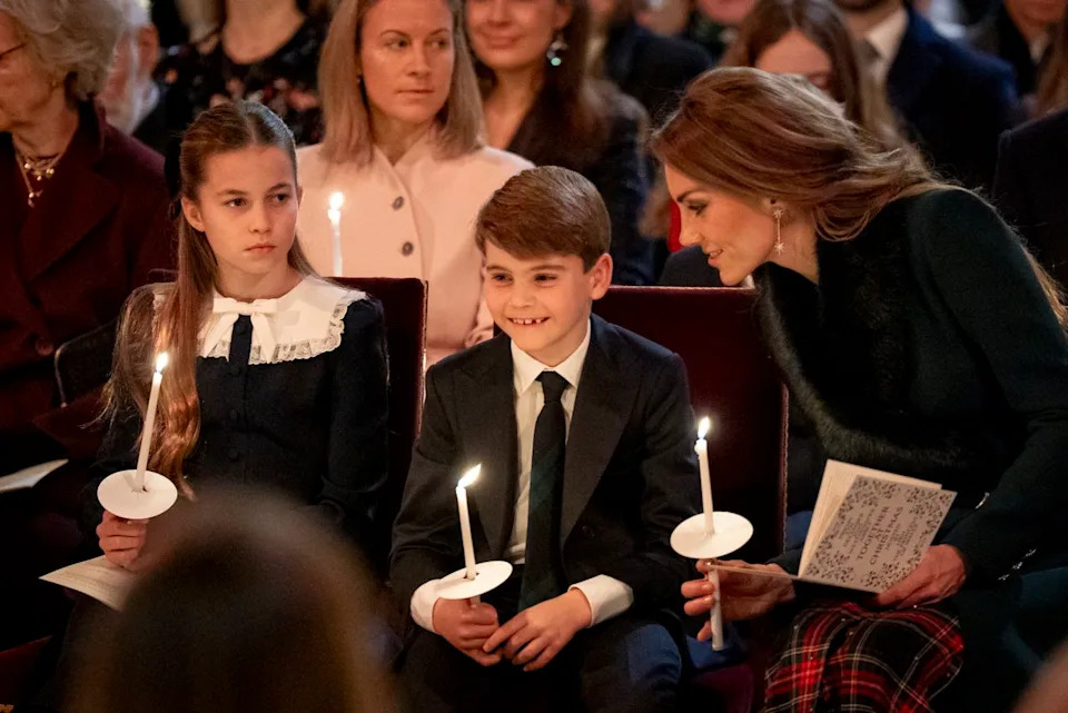 Getty Images Princess Charlotte of Wales, Prince Louis of Wales and their mother Catherine, Princess of Wales attend the fifth annual 