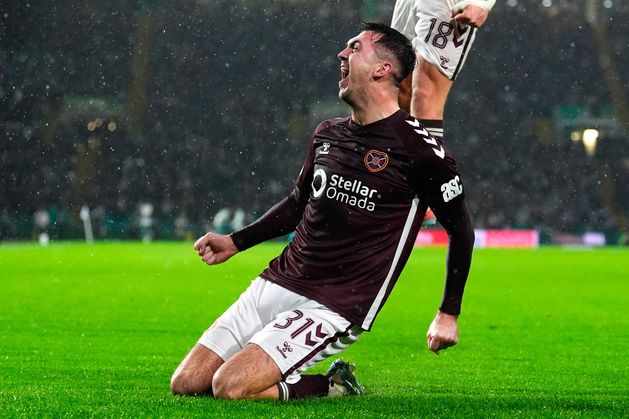 Oisín McEntee helps spoil Wilfried Nancy’s first Celtic game as Hearts move three points clear at top