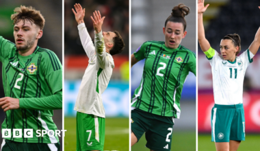 Conor Bradley, Troy Parrott, Rebecca McKenna and Katie McCabe