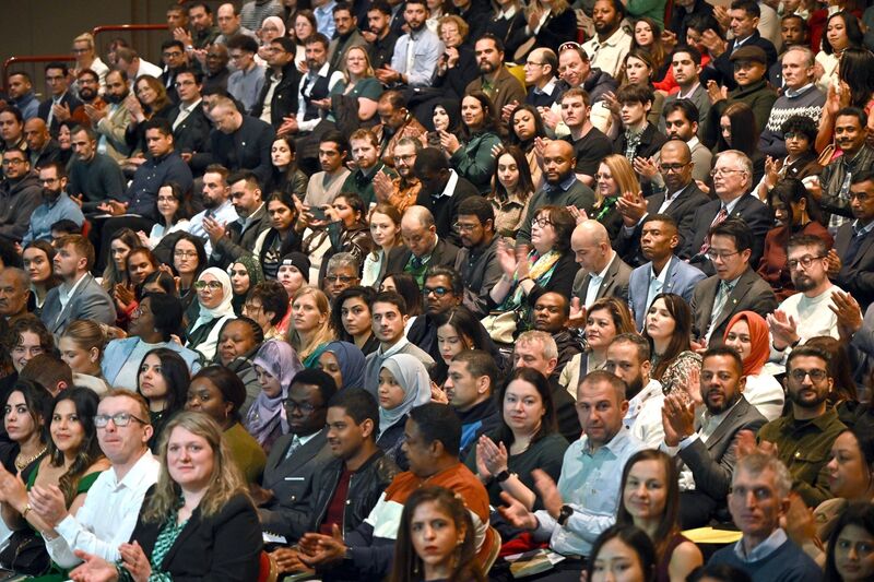 The packed INEC on Monday.