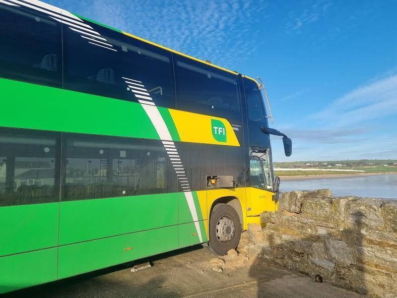 There were no passengers on board the bus at the time and no injuries reported. Picture: Christy Parker