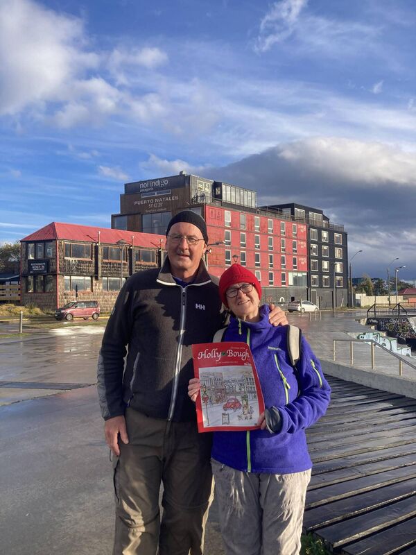 Jim and Katie Corbett in Puerto Natales, Southern Chile.