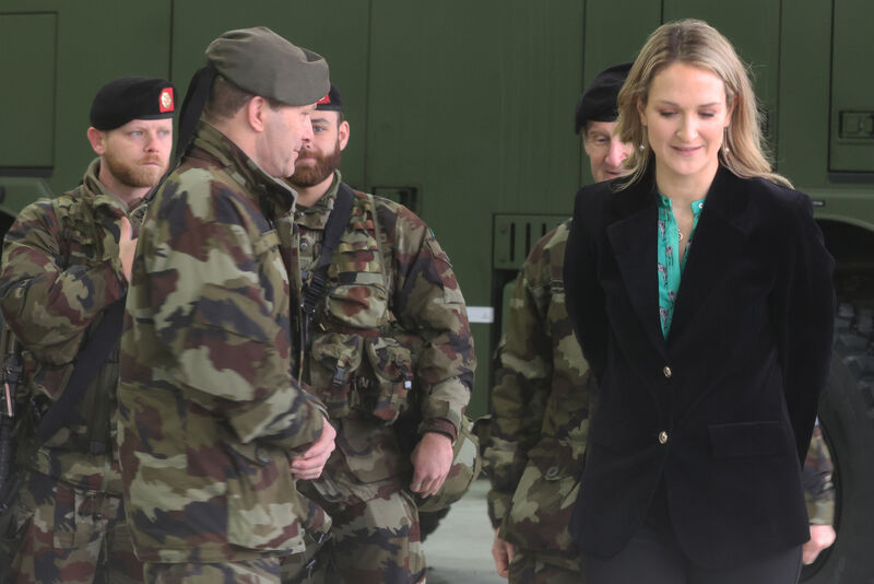  Defence and foreign affairs minister Helen McEntee arriving at Curragh Camp on Thursday for the launch of the National Development Plan sectoral plan for the Defence Forces. Picture: Eamonn Farrell/RollingNrews