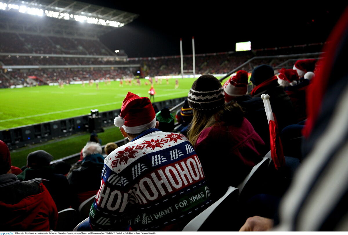 Supporters look on during the Investec Champions Cup match between Munster and Gloucester at SuperValu Páirc Ui Chaoimh. Pic: David Fitzgerald/Sportsfile
