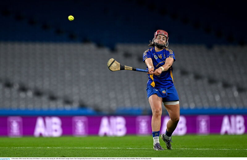Sorcha McCartan of St Finbarr’s converts a free at Croke Park. Picture: Seb Daly/Sportsfile