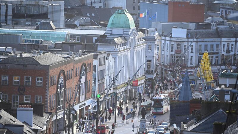 The former Roches Stores building is one of the most prominent on Cork's main thoroughfare and has remained vacant since the pandemic. Pic: Larry Cummins 