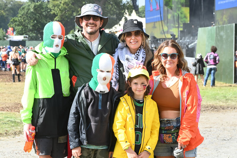  Families dressed for Kneecap's main stage performance at Electric Picnic in August. Picture: Larry Cummins