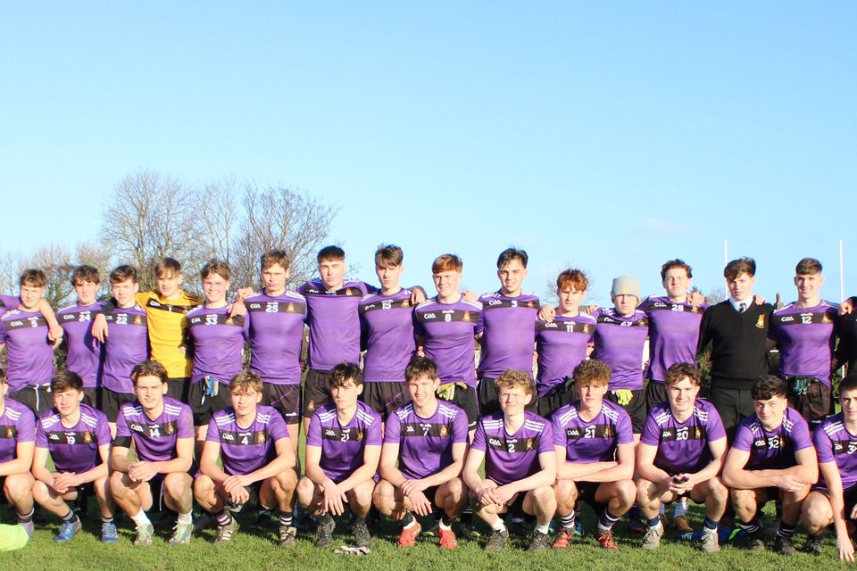 The Terenure senior football team ahead of their Leinster schools 'A' clash with Coláiste Choilm Tullamore. Photo: Rory Ringwood.