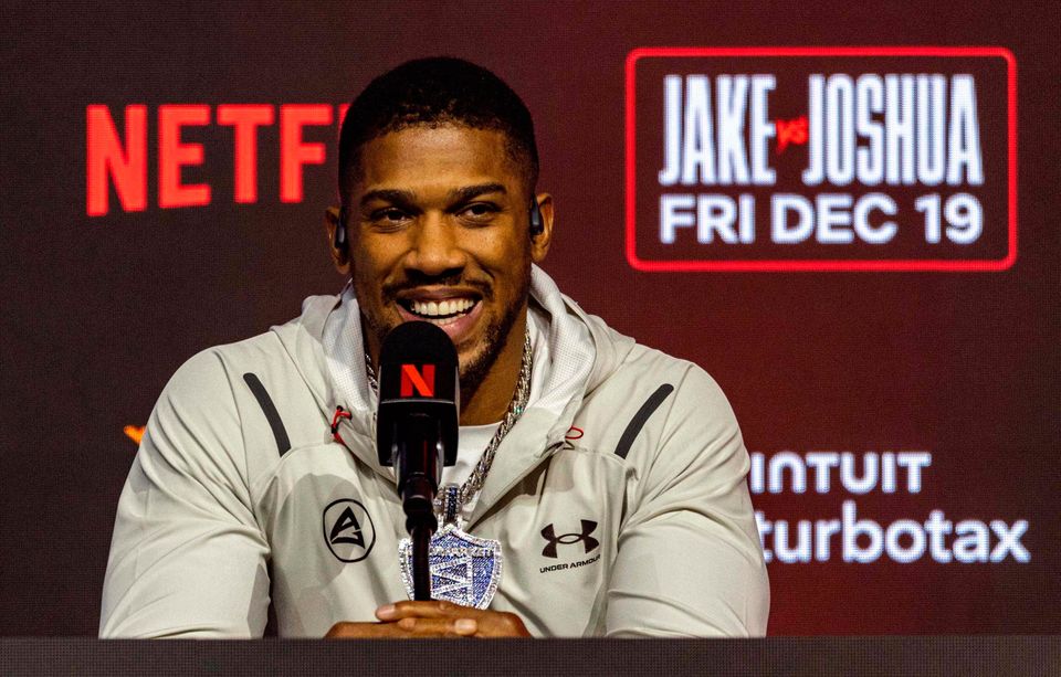 Anthony Joshua during a press conference at the Fillmore Miami Beach, Florida.