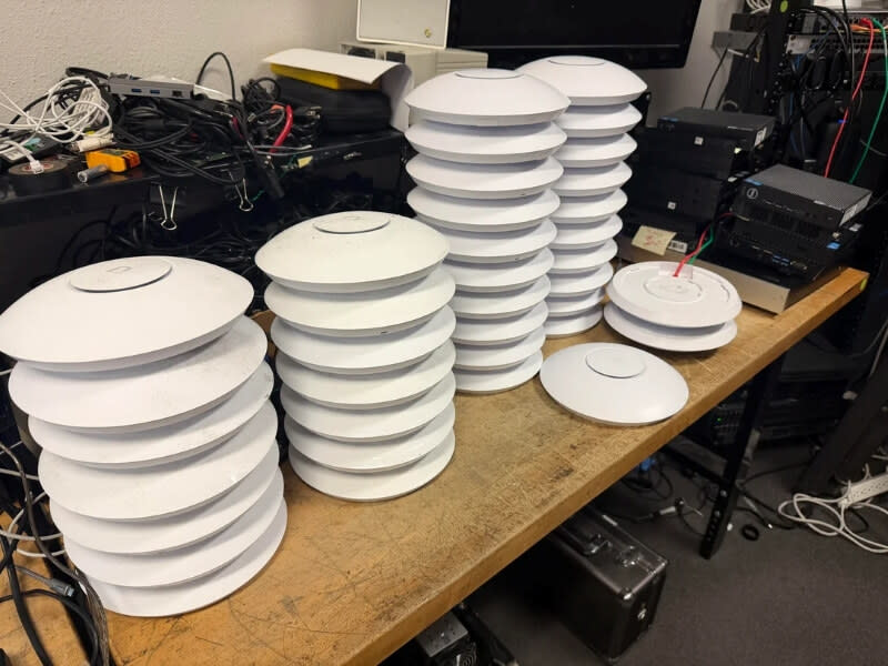 One electronics recycling employee came across boxes of used Ubiquiti access points devices at work.