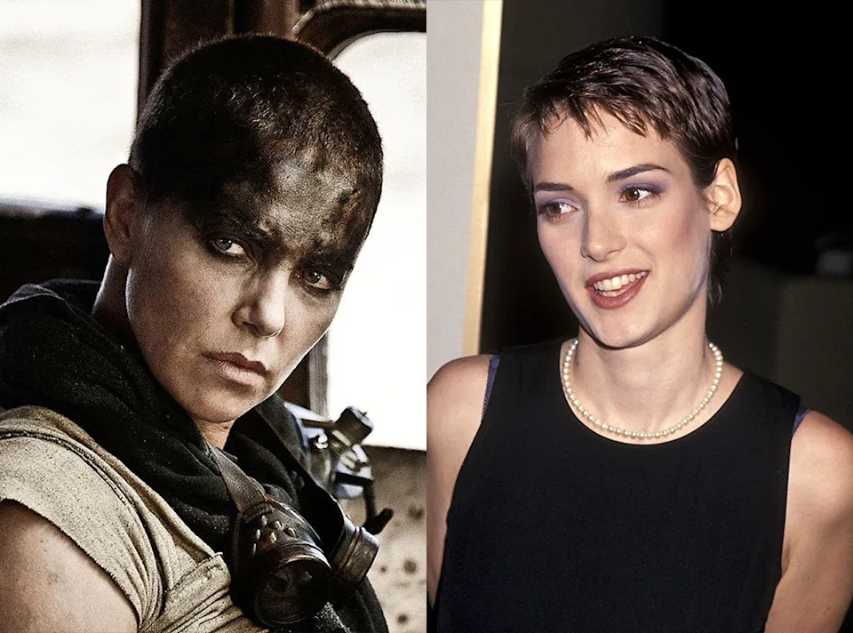 <p>5. She drew inspiration from <strong>Charlize Theron</strong> in<em> Mad Max: Fury Road</em>, as well as costar <strong>Winona Ryder</strong>'s old yearbook photos.</p> <p>"Winona looked cool back in the day with the pixie cut," she shared, "and I thought maybe I could bring it back!"</p>