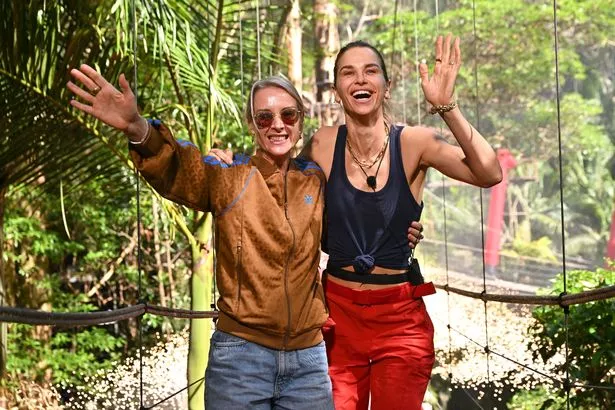 Her friend Louisa met her on the iconic bridge as husband Spencer is completing seven Ironmans on seven continents