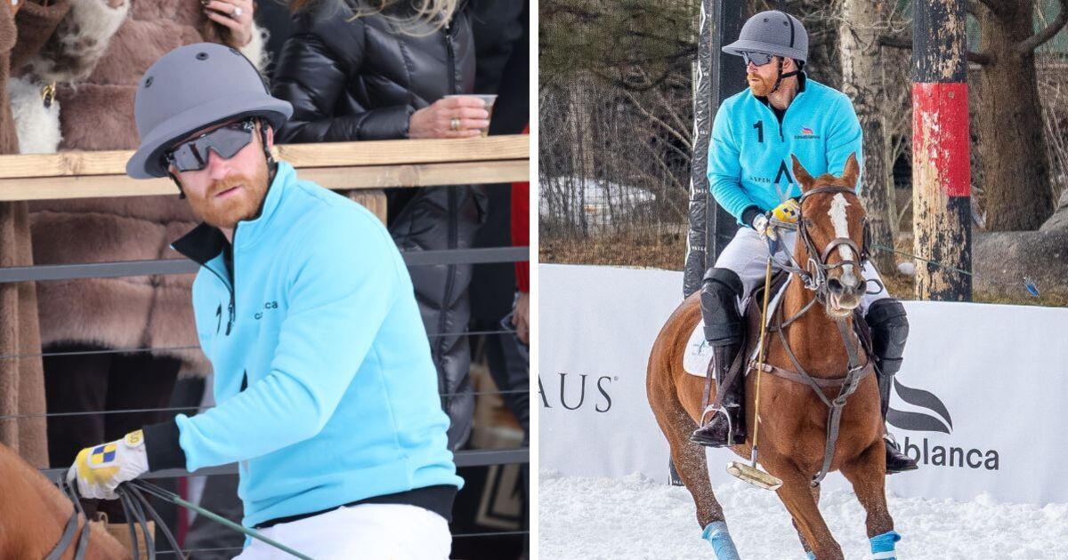 Incredible pictures show Prince Harry playing polo in the snow | Royal | News