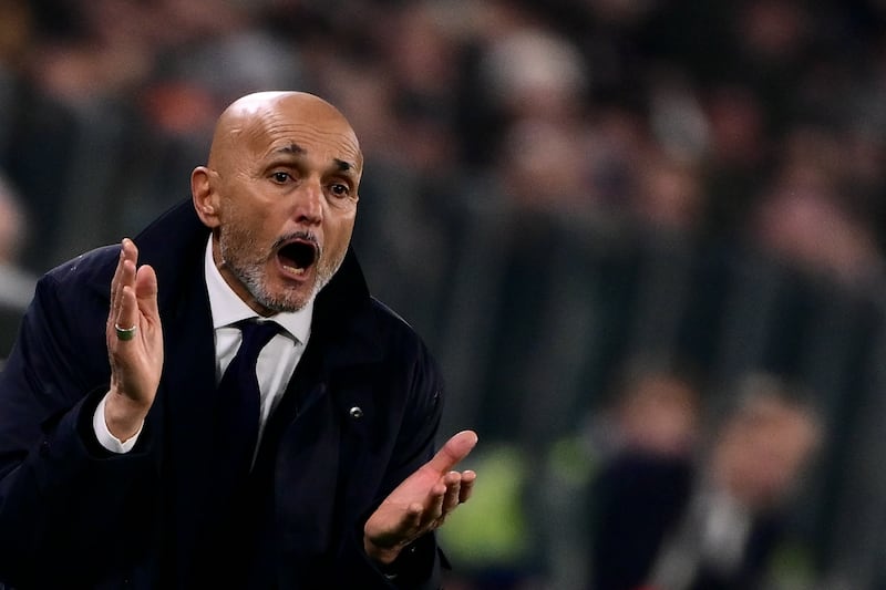 Juventus coach Luciano Spalletti during the Serie A match between Juventus and AS Roma at the Allianz stadium in Turin on Saturday. Photograph: Marco Bertorello / AFP via Getty