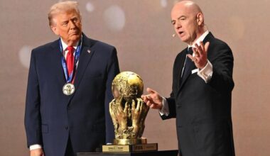 Gianni Infantino accused of breaking Fifa’s own rules after Donald Trump’s peace prize