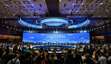 This photo taken on Dec. 4, 2025 shows a scene during the main forum of the 2025 Boao Forum for Entrepreneurs held in Boao, south China