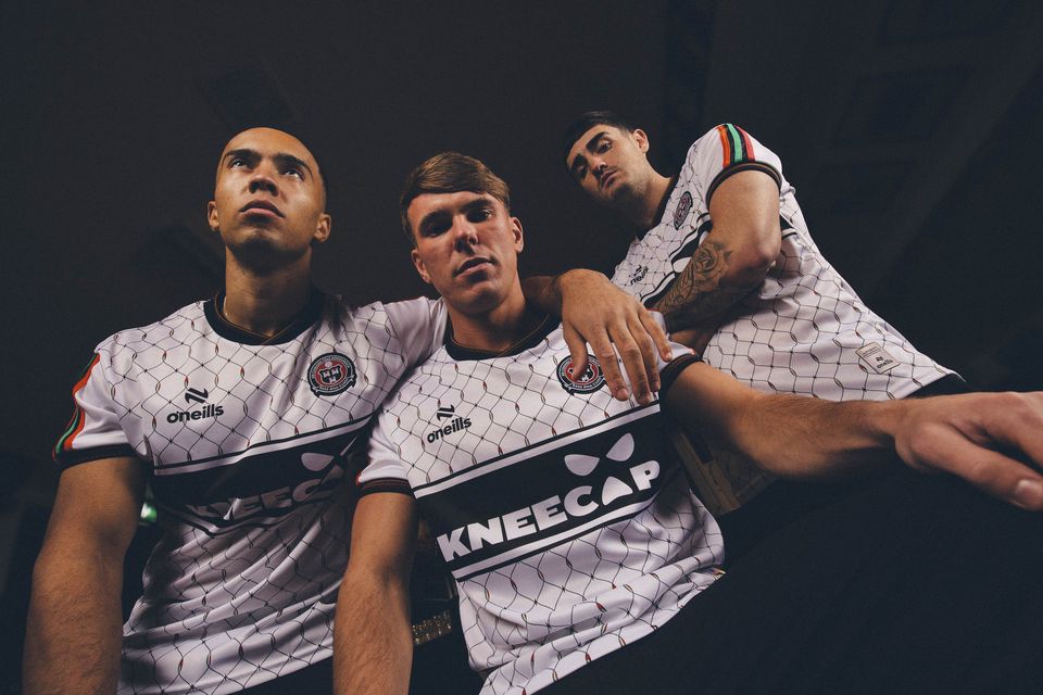 Bohemians have launched their latest jersey collaboration with Belfast rap group Kneecap