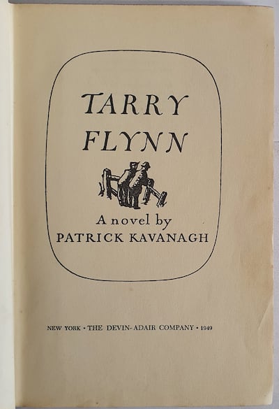 Patrick Kavanagh's book, Tarry Flynn which made €13,000 at Purcell's auction in September 2025