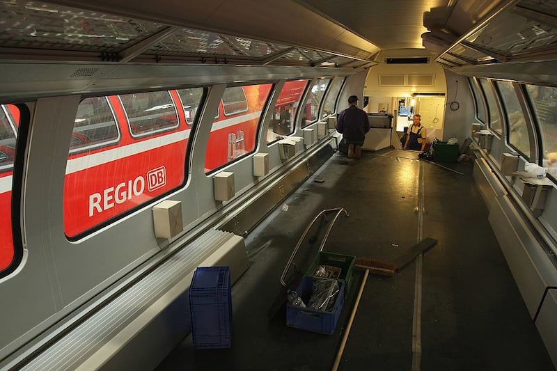 Railway carriages being manufactured in Görlitz. Photograph: Sean Gallup/Getty