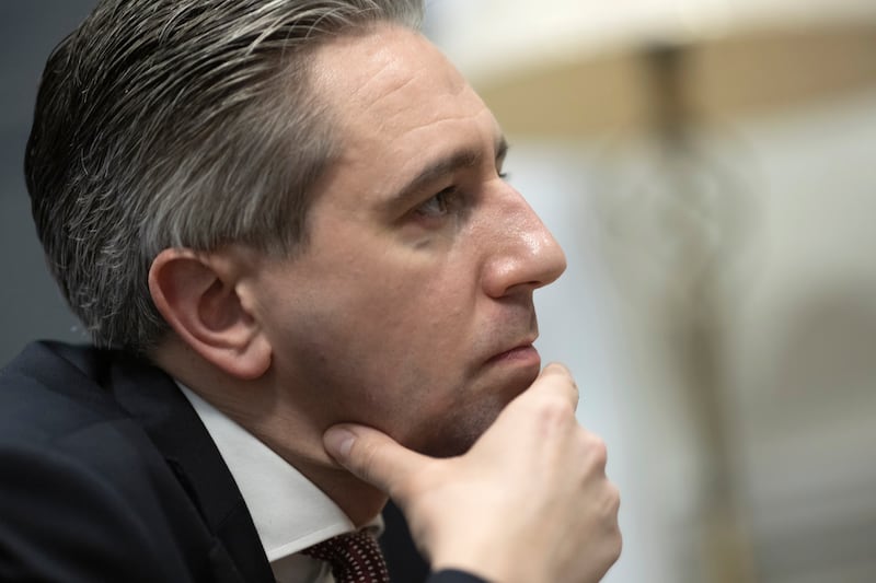 Tánaiste Simon Harris during this interview. Photograph: Chris Maddaloni 