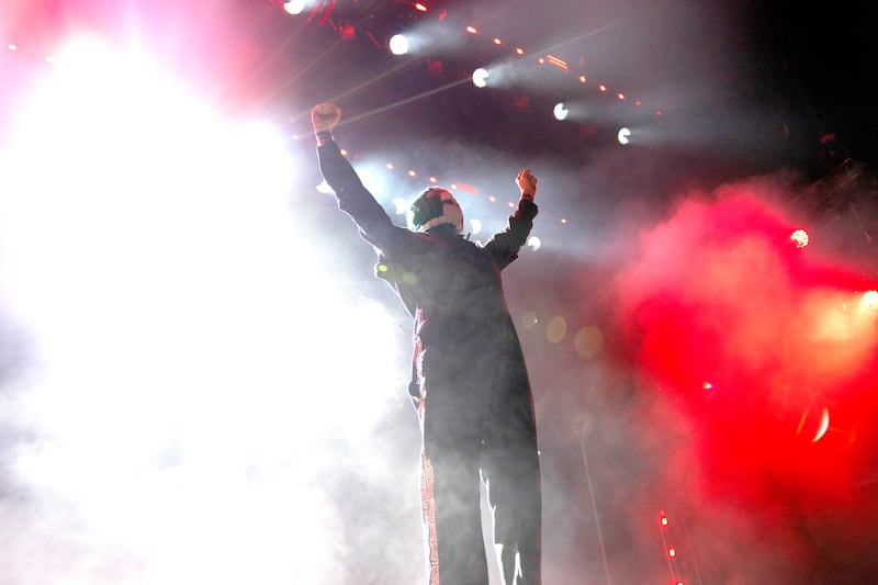 DJ Próvaí on stage. Photograph: Chris Maddaloni