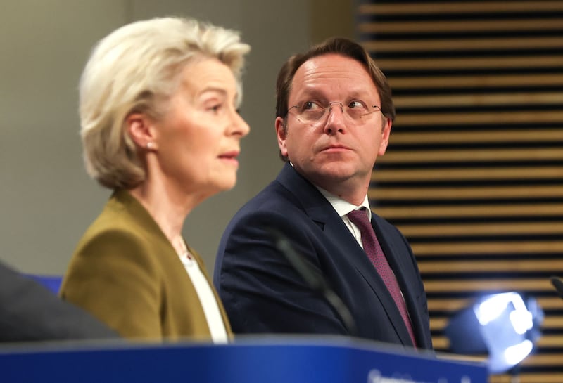 There is not much evidence that Oliver Varhelyi has earned the trust of Ursula von der Leyen. Photograph: Olivier Hoslet/EPA
