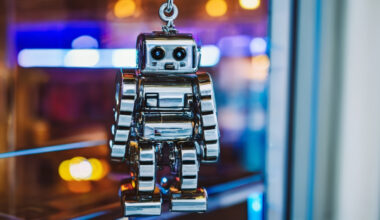 robot charm dangling