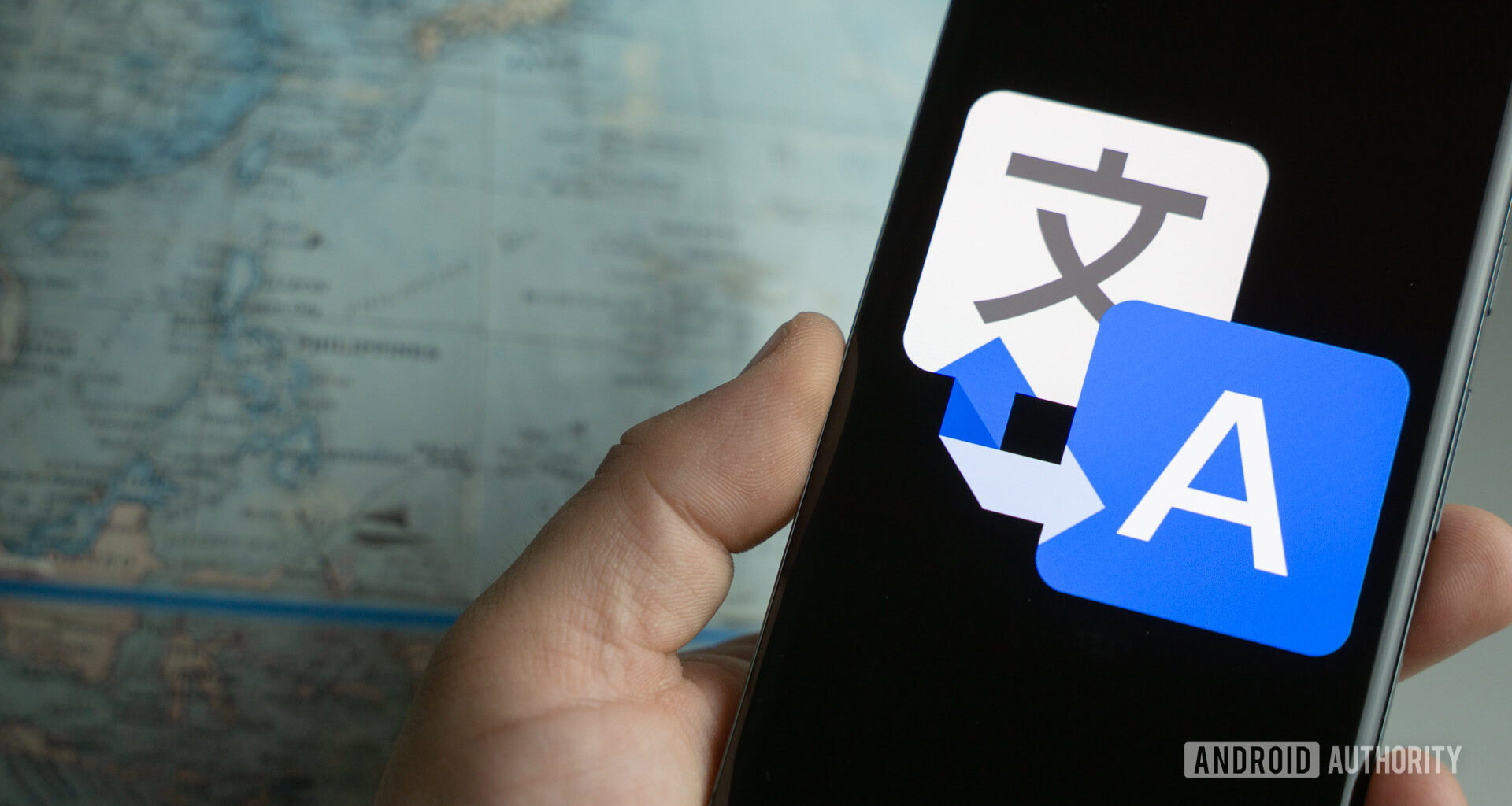 Google Translate on smartphone stock photo 1