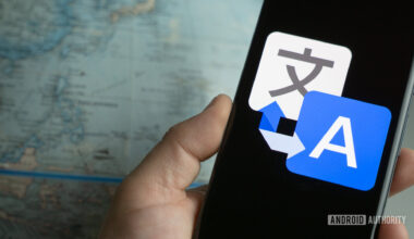 Google Translate on smartphone stock photo 1