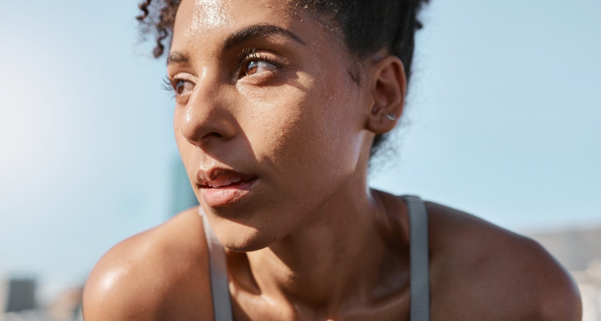 woman tired after a cardio workout for fitness