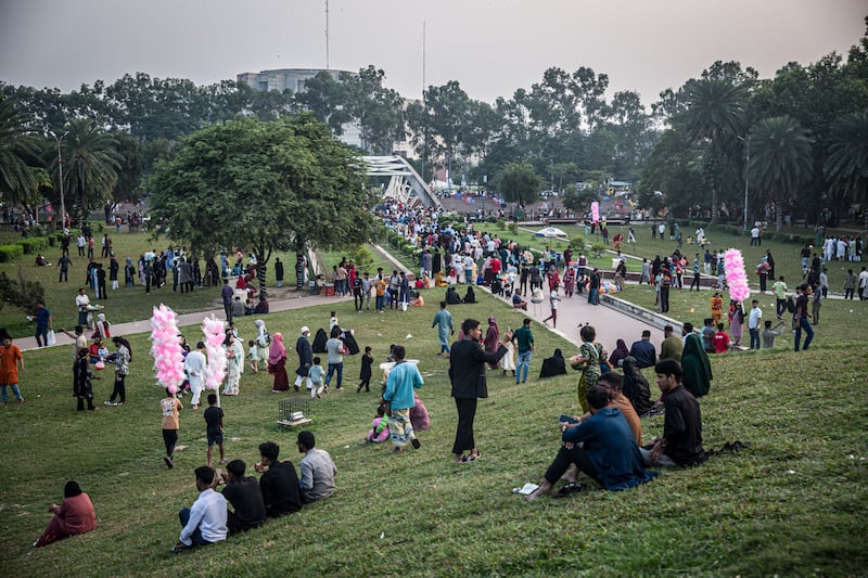 Thousands of people gather on Fridays at Zia Udyan in Dhaka. Photograph: Sally Hayden.