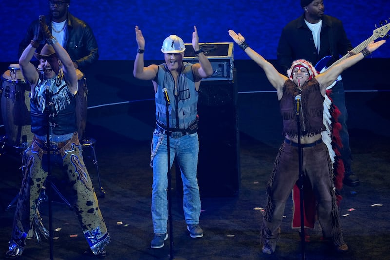 Village People perform during the Fifa World Cup 2026 Official Draw. Photograph: Jess Rapfogel/Getty
