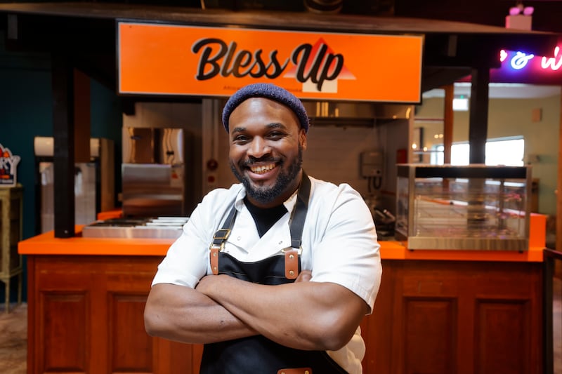 Femi Abonde, founder of Bless Up at the Priory Market in Tallaght. Photograph: Alan Betson