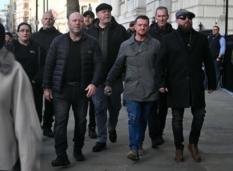 British far-right activist Tommy Robinson in central London last weekend. Photograph: Justin Tallis/AFP/Getty Images