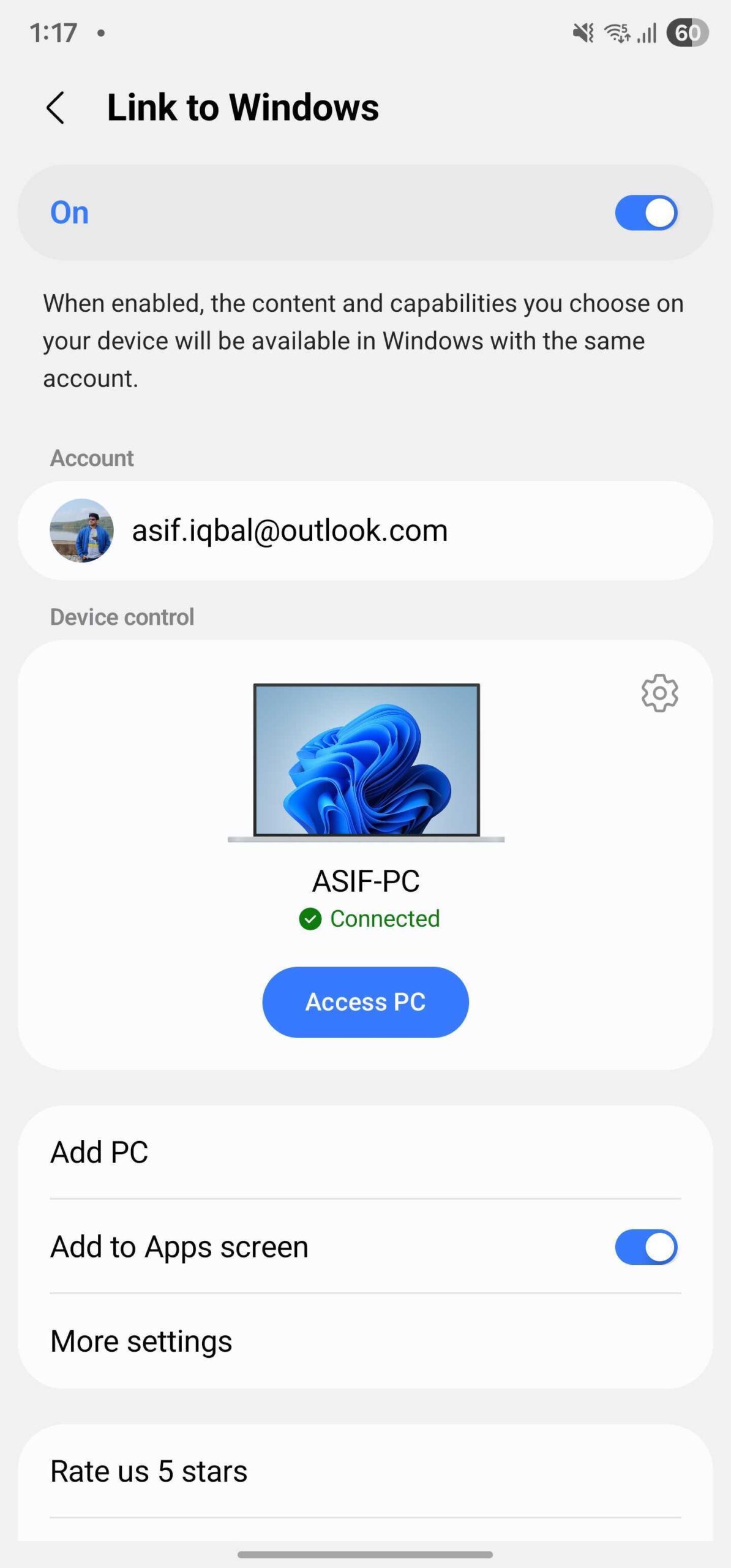 microsoft link to windows samsung phone new design december 2025